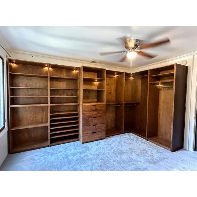 Arts & Crafts An Artist-Made Custom Wood Wardrobe With Lighting Feature, 21st Century For Sale - Image 3 of 9