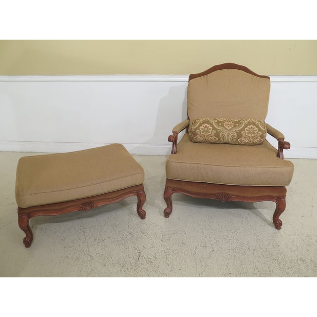 Modern Ethan Allen French Oversized Arm Chair & Ottoman Chairish