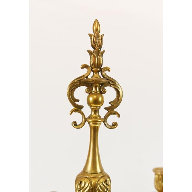 Gold Gilt Bronze Candelabras Figural Cherub Ormolu, Set of 2 For Sale - Image 8 of 16