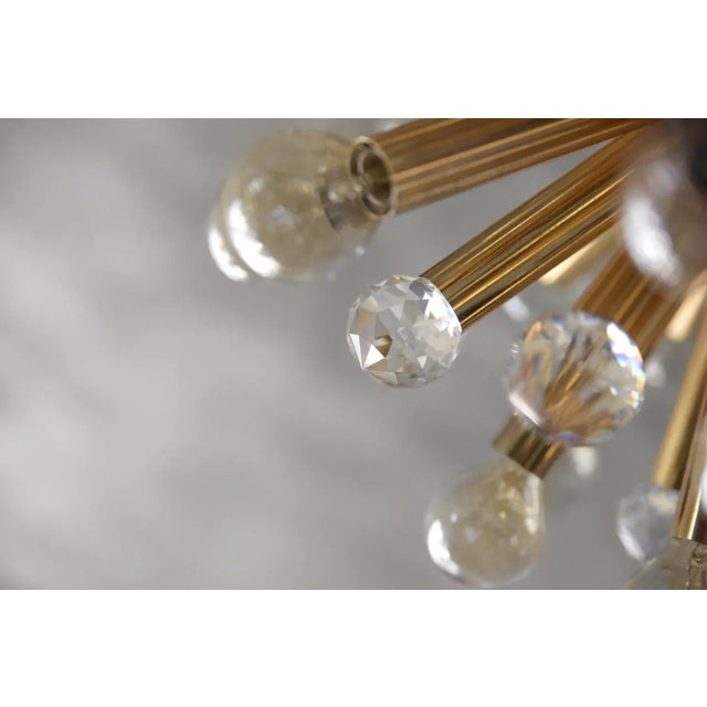 Metal Gilt Brass Pendant Lamp with Swarovski Balls from Ernst Palme, 1960s For Sale - Image 7 of 18