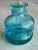 Glass 1960s Turquoise Blue Blenko or Empoli Style Crackle Glass Bottle With Stopper For Sale - Image 7 of 8