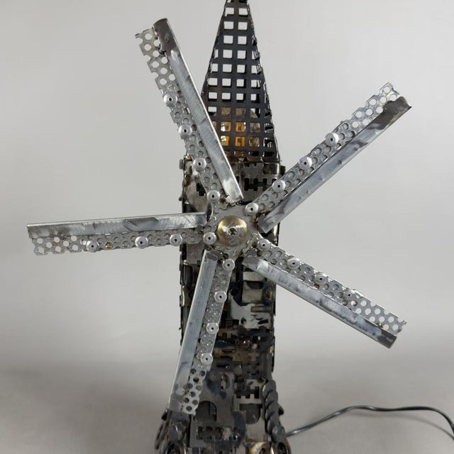 Black Steampunk Collection Project Windmill Lamp from Simon Saronni, 2000s For Sale - Image 8 of 14