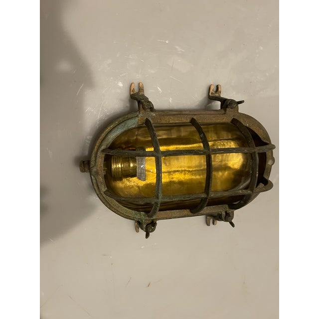 Brass Garden Nautical Sconces, 1940s, Set of 5 For Sale - Image 4 of 9
