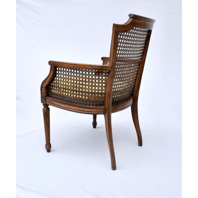 Chestnut John Widdicomb Louis XVI Caned Faux Bamboo Chair For Sale - Image 8 of 11