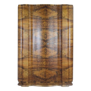 Art Deco Walnut Veneer Wardrobe, Czechoslovakia, 1930s For Sale