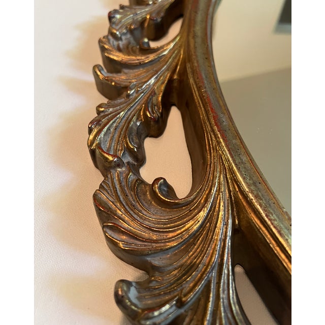 Vintage Hollywood Regency Oval Mirror For Sale In Sacramento - Image 6 of 14