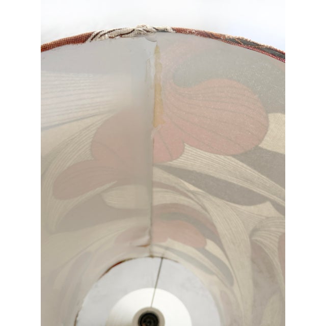 Ceramic Vintage Modernist Ceramic Gourd Table Lamp With Burnt Orange Graphic Cylinder Shade For Sale - Image 7 of 8