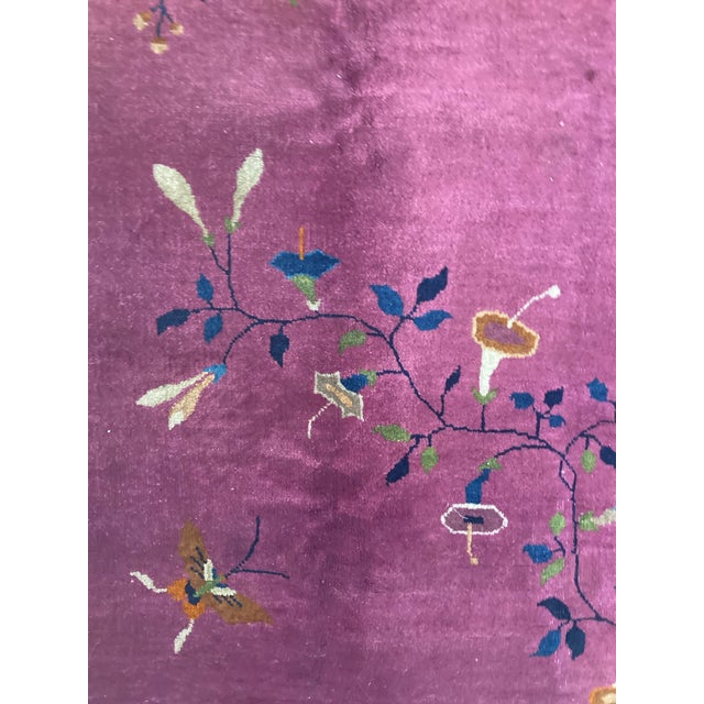 1920s Fuschia Chinese Art Deco Rug | Chairish