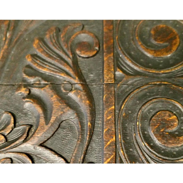 Carved Oak Mule Chest For Sale - Image 5 of 8