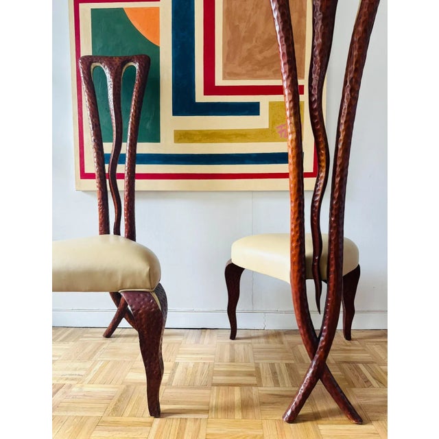Christopher Guy 1990's Side Chair in Mahogany With Crossed Legs and Leather Seat - 2 Available For Sale - Image 9 of 12