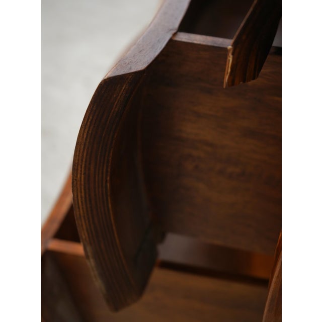 1950s Italian Marquetry Inlaid Bombe Commode Chest For Sale - Image 5 of 18