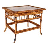 Restored Brighton Pavilion Style Bamboo Side Table by Mersman For Sale