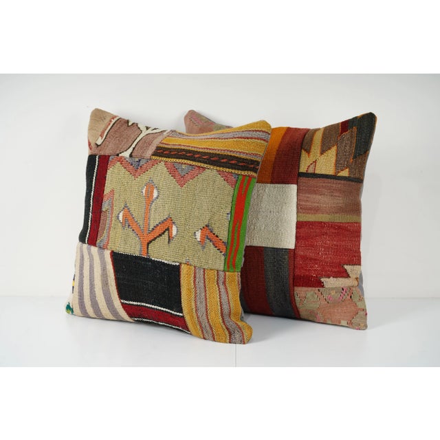 Handmade Turkish Rug Pillow Covers • Vintage Rug Decor Elevate your home decor with these exquisite 20" x 20" pillow...