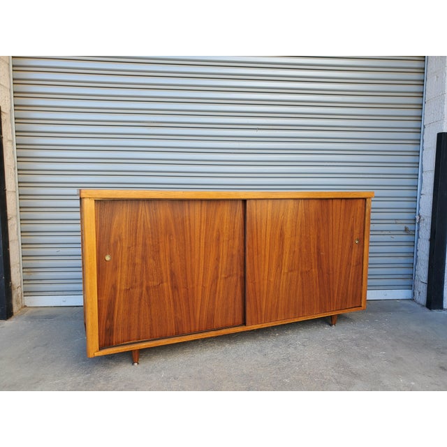 Vintage Walnut Credenza For Sale - Image 11 of 16
