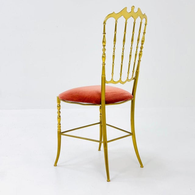 Mid-Century Brass Chiavari Side Chair, Italy, 1980s For Sale - Image 4 of 11