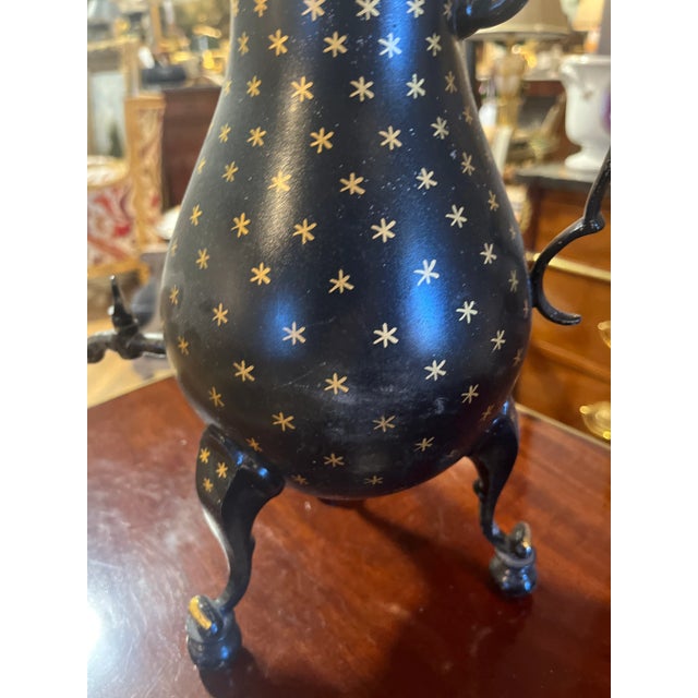 French Vintage Dutch Black & Gold Tole Tea or Coffee Urn For Sale - Image 3 of 7