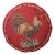 Hand Hooked Rooster With Leather Backing Seat Pad For Sale