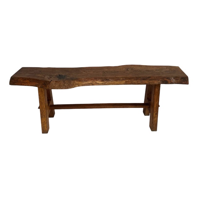 Large Antique Rustic Brutalist Work Bench or Coffee Table, Early 20th Century For Sale