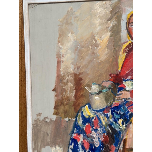 Svan Wallquist, Woman with Broom and Teapot, 1950s, Oil on Panel, Framed For Sale - Image 16 of 18