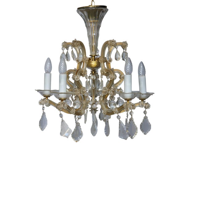Gilded Murano Glass Chandelier in the style of Ca Rezzonico, 1960s For Sale - Image 10 of 10