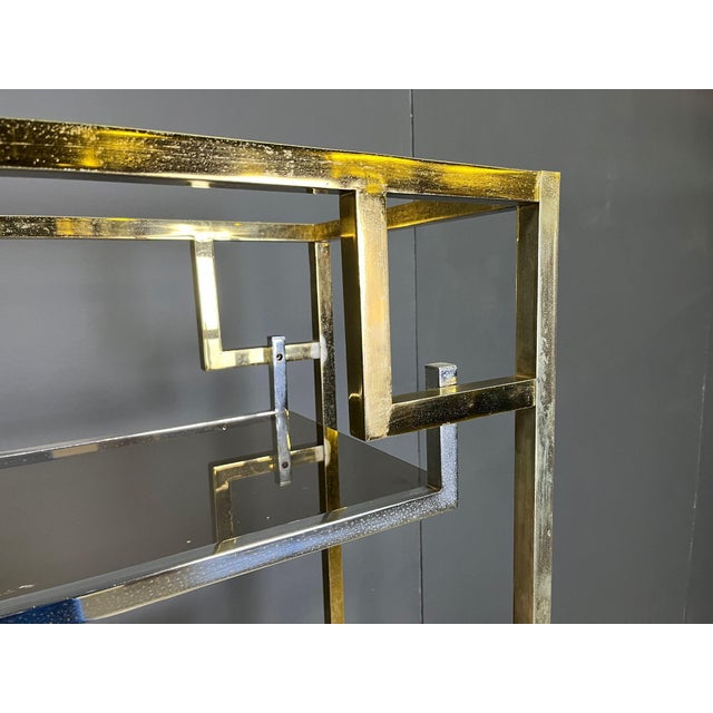 Vintage Brass and Chrome Wall Unit, 1970s For Sale - Image 9 of 14