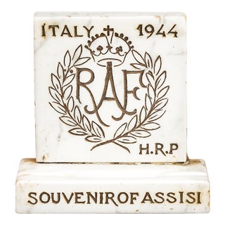 Fascinating Royal Air Force Raf World War II Antique Marble Desk Pen Stand For Sale