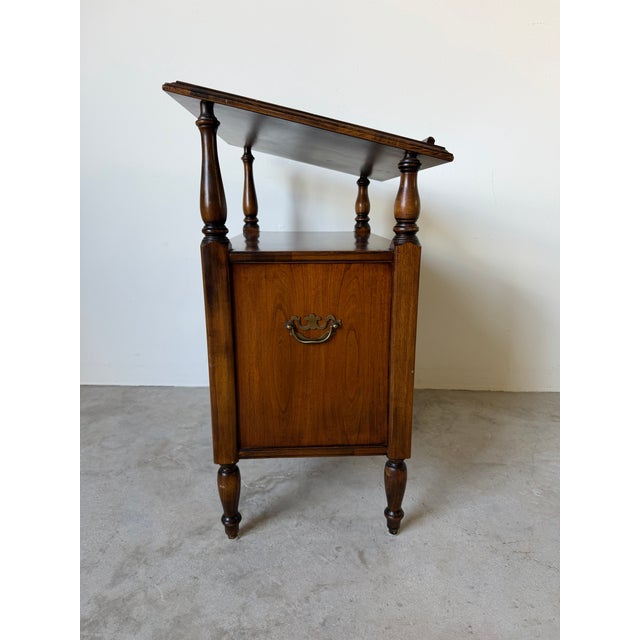 Brown Vintage Brandt Solid Cherry Wood Book Stand / Side Table For Sale - Image 8 of 13