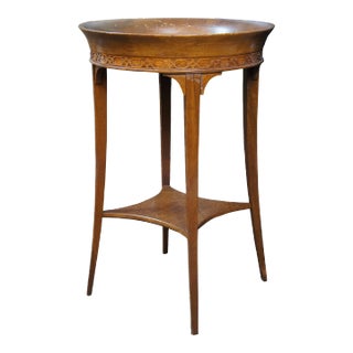 Mid 20th Century Mersman Attributed Regency Mahogany 2 Tier Round Pedestal Tea Table Plant Stand For Sale