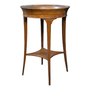 Mid 20th Century Mersman Attributed Regency Mahogany 2 Tier Round Pedestal Tea Table Plant Stand