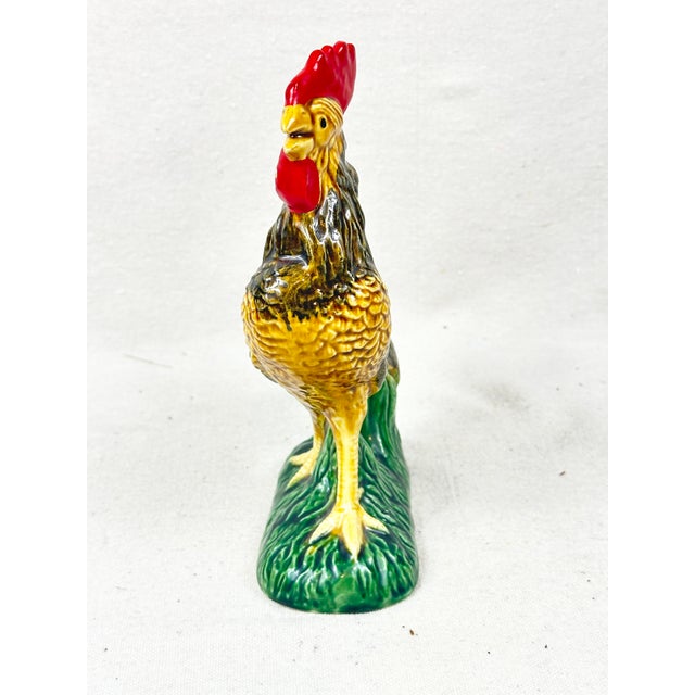 Rustic Vintage Ries Japan Hand Painted Ceramic Rooster Figurine For Sale - Image 3 of 8
