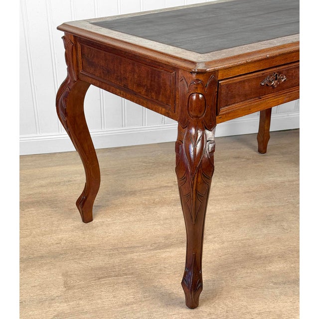 Antique Georgian Walnut Leather Top Library Office Writing Desk For Sale - Image 12 of 15
