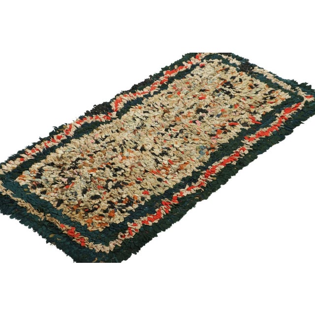 Rug & Kilim Antique Hooked Rug With Abstract Multicolor Patterns | Rug & Kilim For Sale - Image 4 of 7