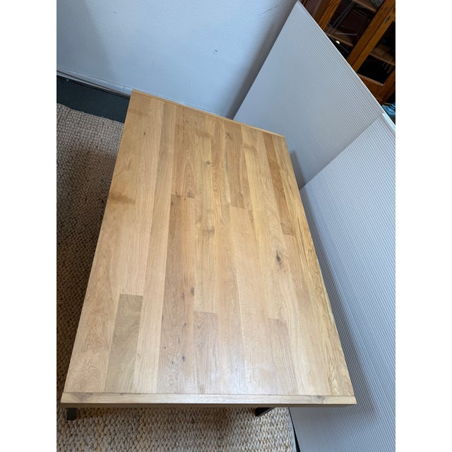 2020s Crate & Barrel Lakin Extension Dining Table, White Oak For Sale - Image 5 of 12