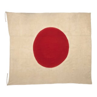 Vintage Hand-Painted Cloth Flag of Japan For Sale