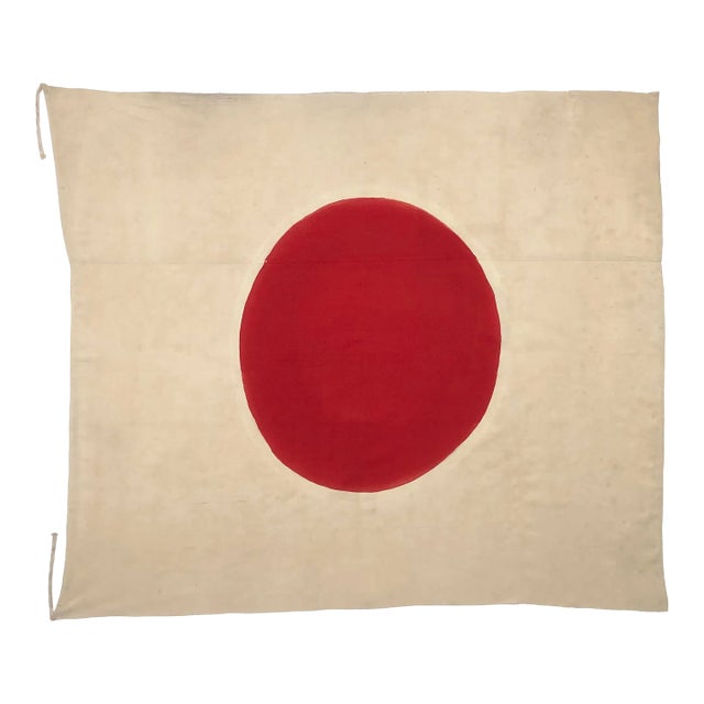 Vintage Hand-Painted Cloth Flag of Japan For Sale