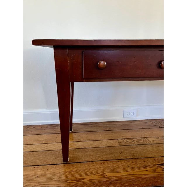 Farmhouse 1990s Rustic Brown Console Table With Drawers For Sale - Image 3 of 11