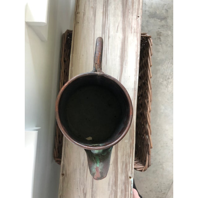 Early 1900s Copper Verdigris Pitcher Vase For Sale - Image 10 of 11