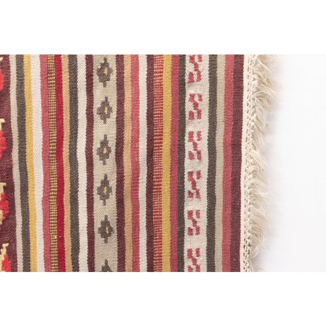 1950s Vintage Flatweave Rug, 1950s For Sale - Image 5 of 7