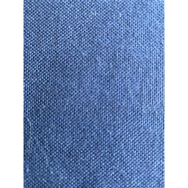 1990s Vintage Deep Blue Navy Pique Cotton Dinner Napkins Set- 4 Pieces For Sale - Image 5 of 8