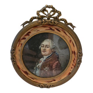 Antique French Empire Miniature Signed Painting For Sale