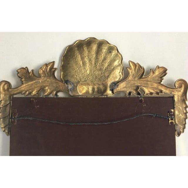 Metal Mastercraft Style Brass Shell Motif Wall Mirror For Sale - Image 7 of 8
