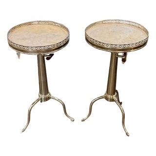 Pair of Italian Chrome Drink Tables For Sale