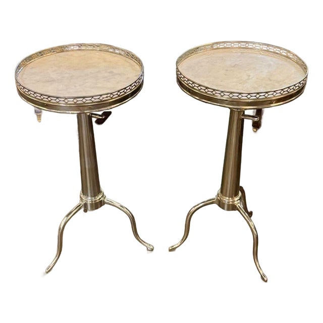 Pair of Italian Chrome Drink Tables For Sale