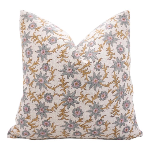 Block Print Pillow Covers Handmade Decorative Throw Pillows for Home & Bedroom Decor Size- 24x24 - Saanjh For Sale