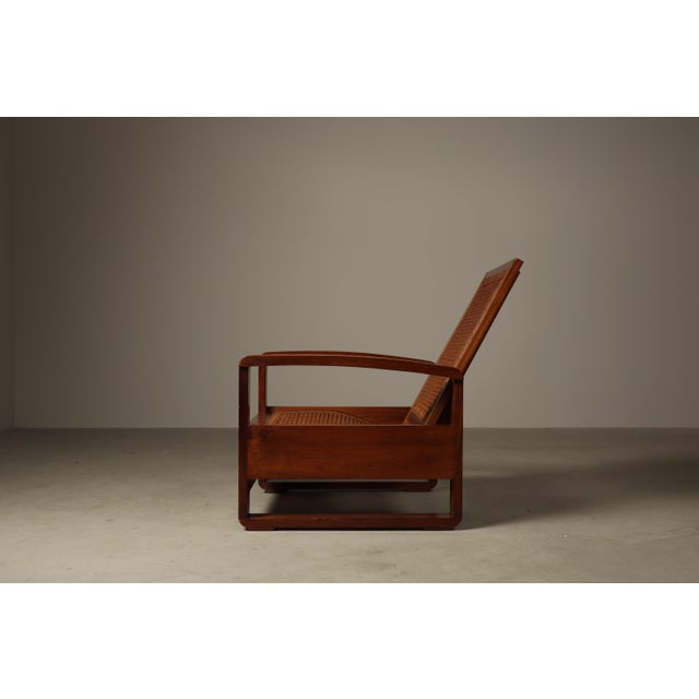 Mid-Century Architectural Teak Lounge Chair with Cane Seat, 1950s For Sale - Image 10 of 16