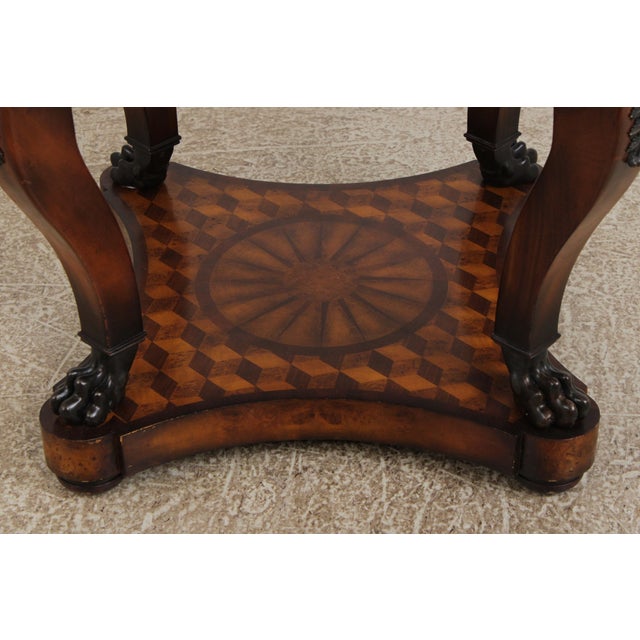 Theodore Alexander Round Sunburst 2 Drawer Center Table For Sale - Image 10 of 17