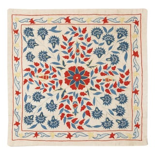 20"x20" 100% Silk Cushion Cover. Modern Lace Pillow. Embroidered Toss Pillow For Sale