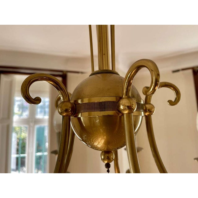 10-Light Chandelier in Bronze and Cut Crystal, 1960s For Sale - Image 4 of 14