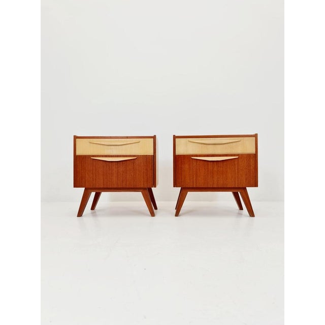 German Mid century nightstands/ bedside tables , Set of 2 ,1950s It is in good vintage condition, however, as with all...
