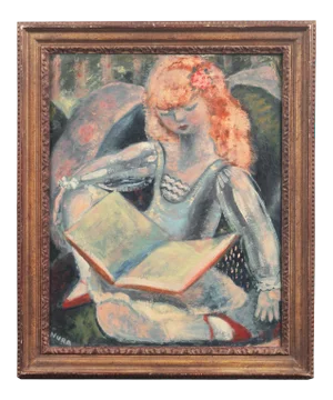 'Story Time' by Nura Ulreich, 1928, Paris, Salon D'Automne, New York, Art Students League, Corcoran, Pennsylvania Academy of Fine Arts, Art Deco